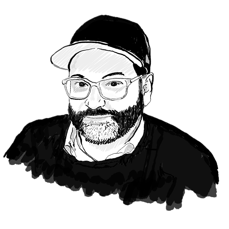 Illustrated portrait of Timothy Comeau