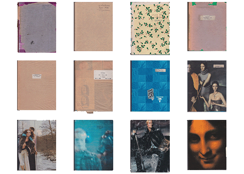 image of notebooks arranged in a grid