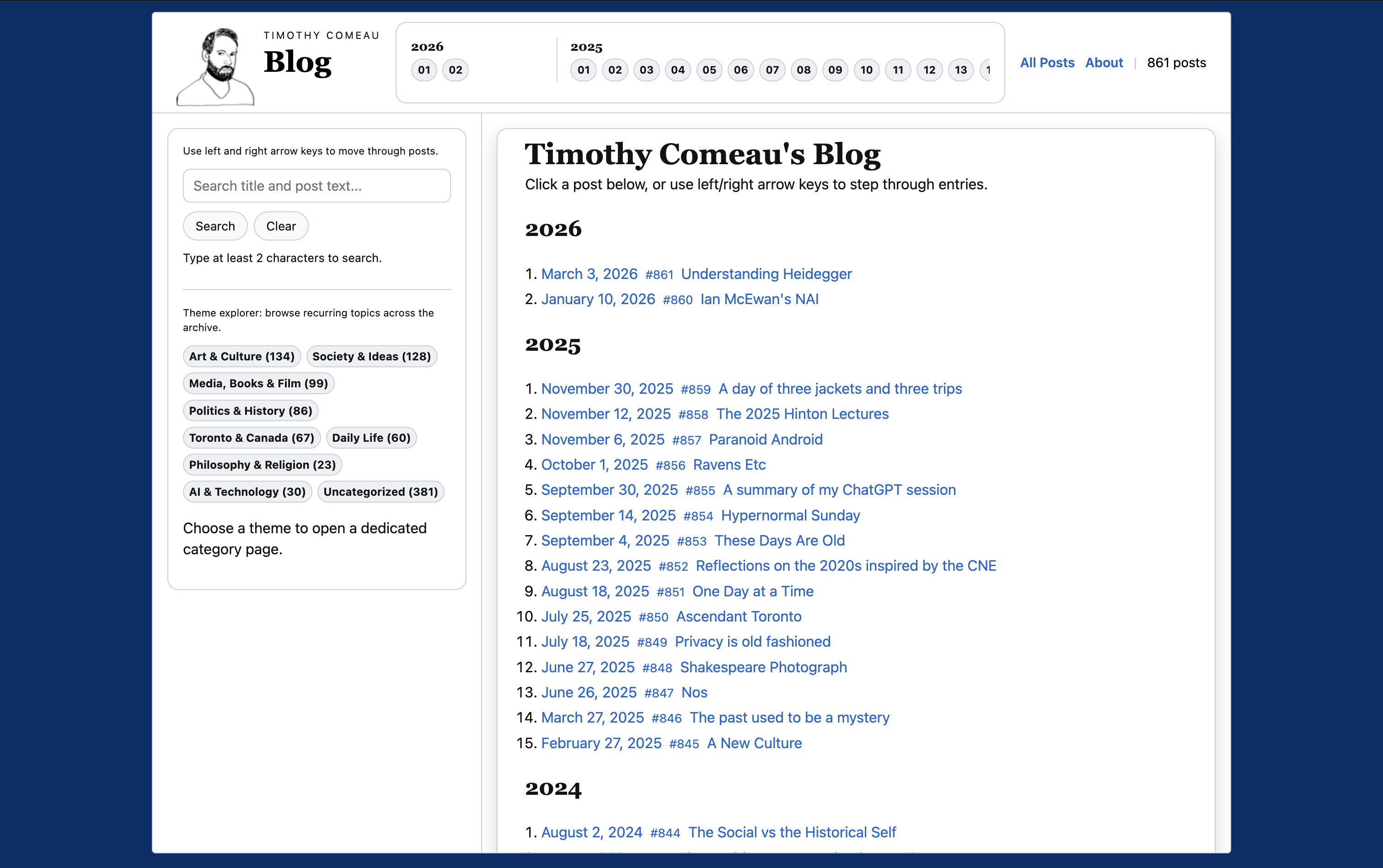 screencap of the blog