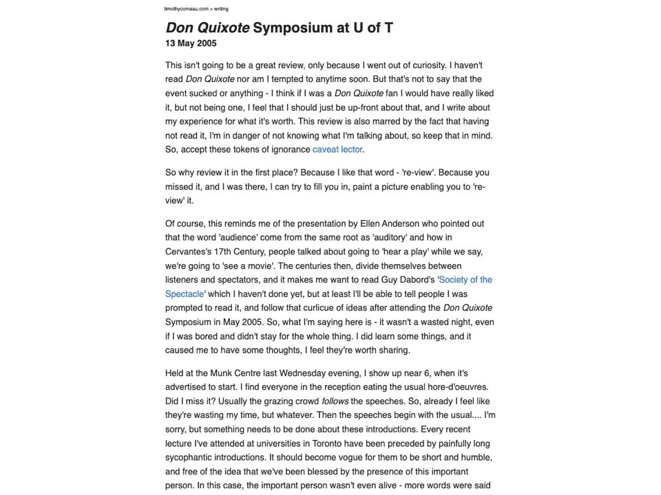 Don Quixote Symposium at U of T