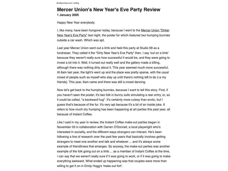 Mercer Union's New Year's Eve Party Review