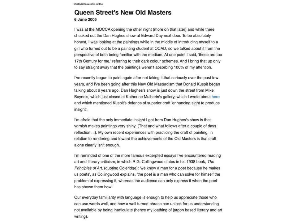 Queen Street's New Old Masters