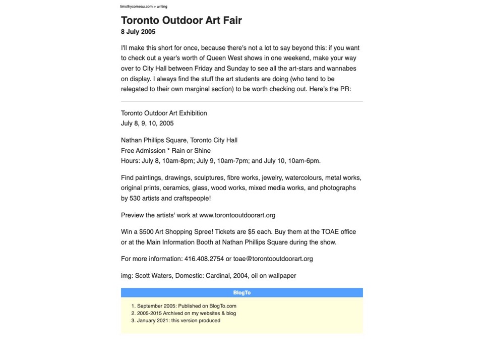Toronto Outdoor Art Fair