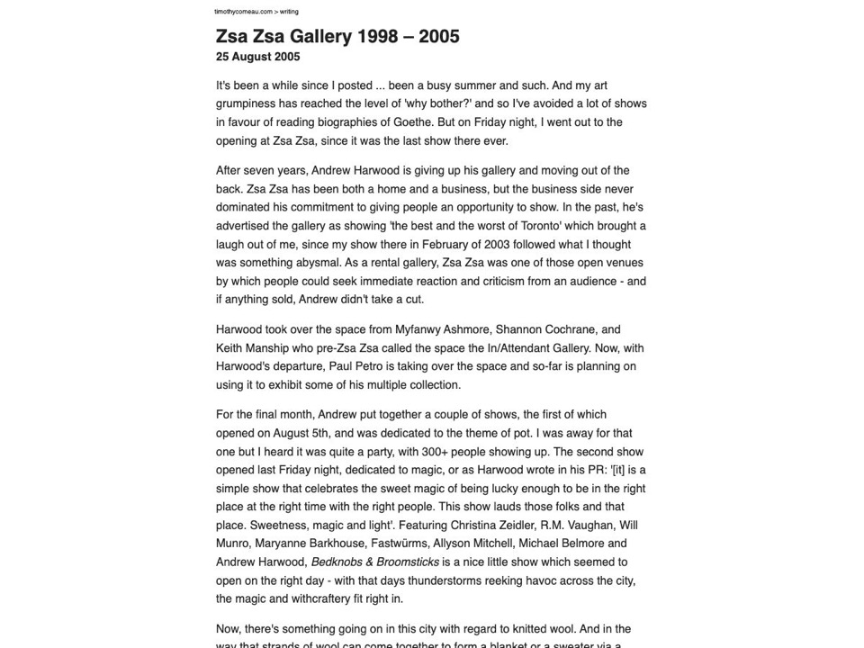 Zsa Zsa Gallery 1998 – 2005