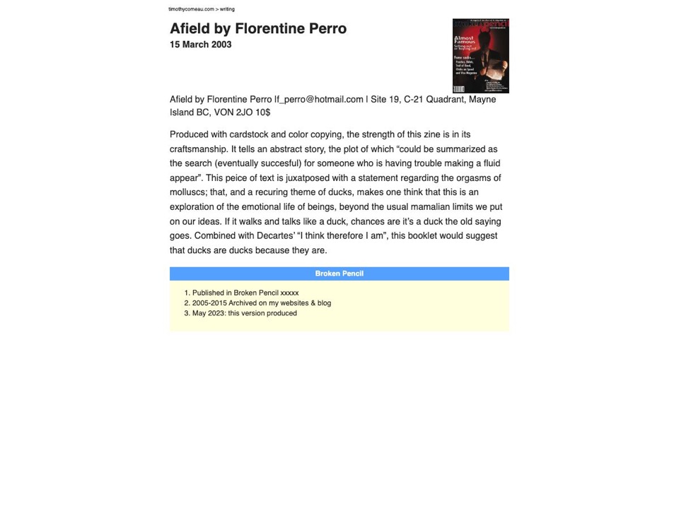 Afield by Florentine Perro
