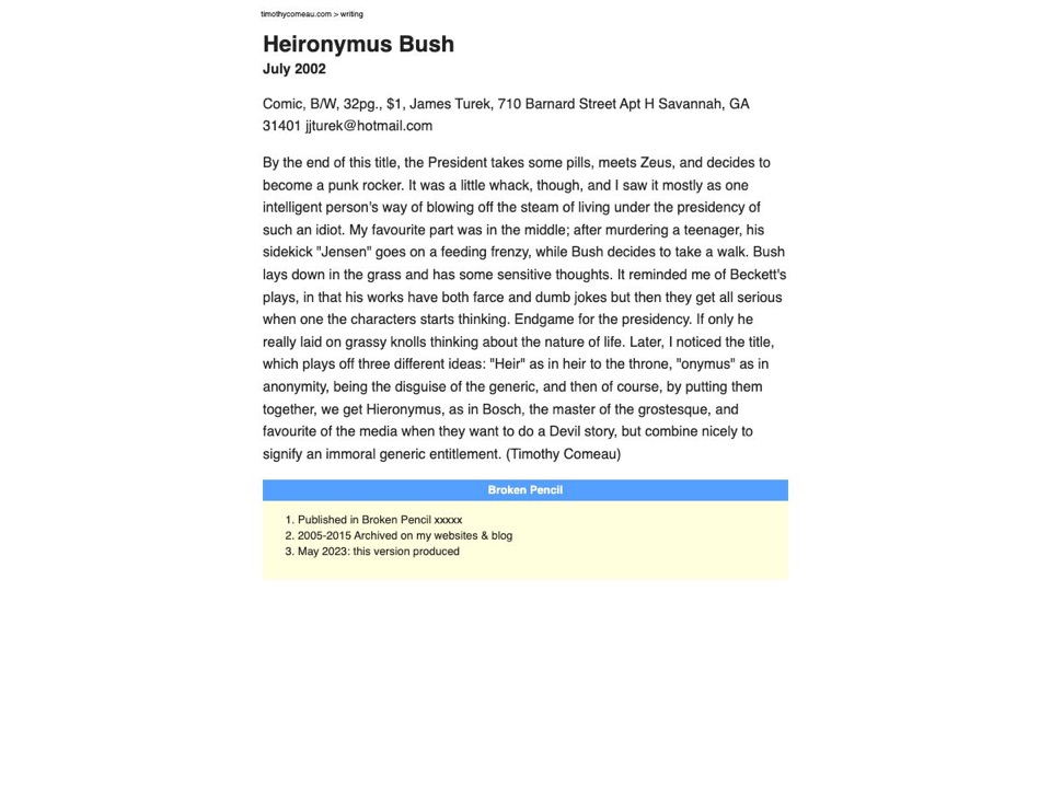 Heironymus Bush by James Turek
