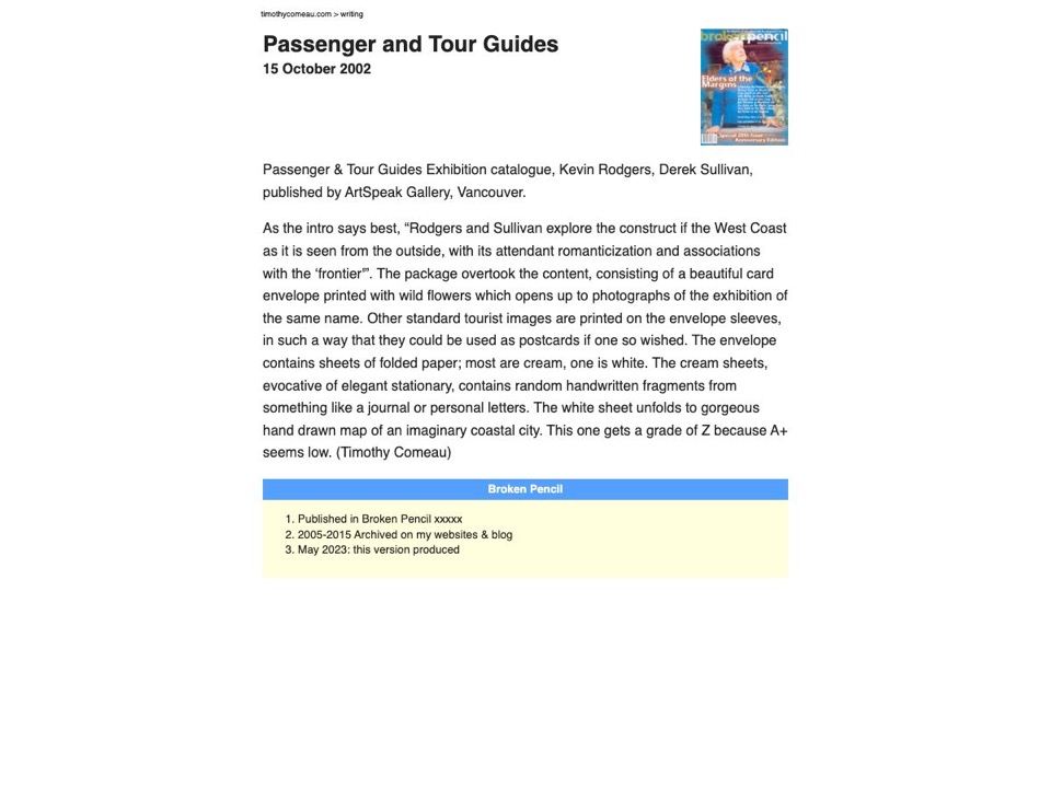 Passenger and Tour Guides