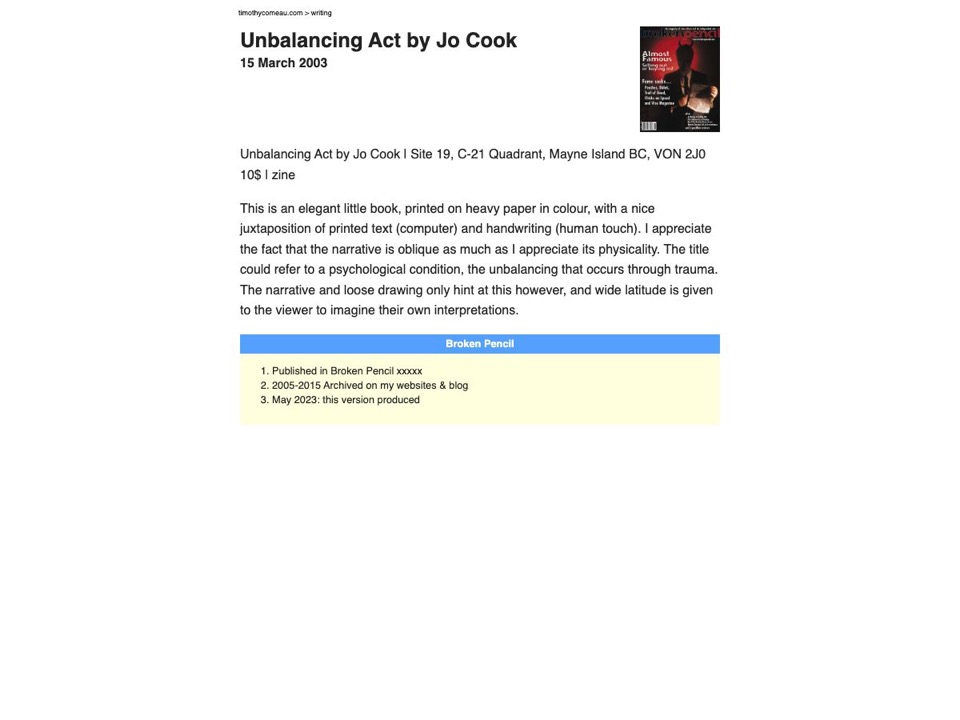 Unbalancing Act by Jo Cook