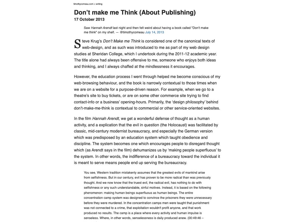Don't Make me Think (About Publishing)