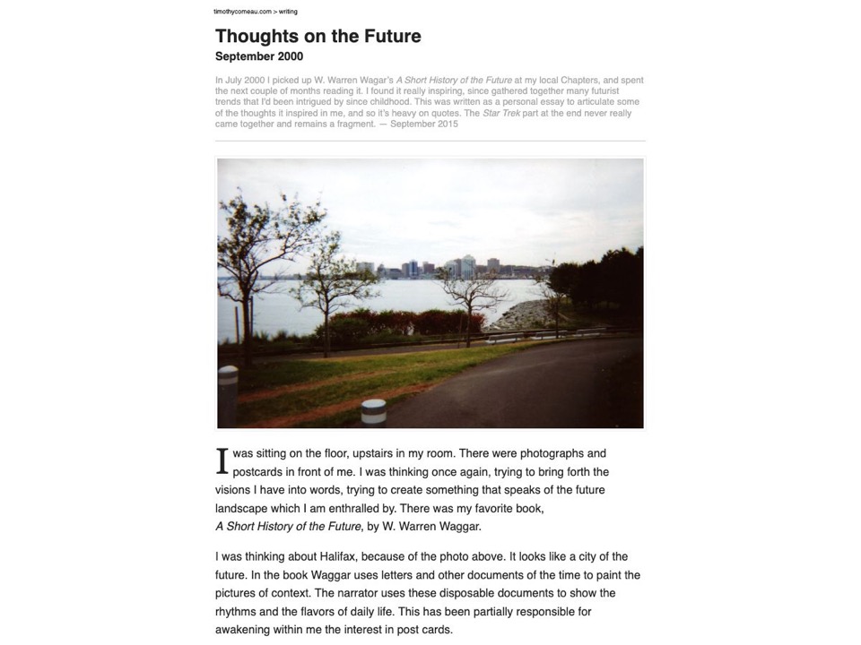 Thoughts on the future