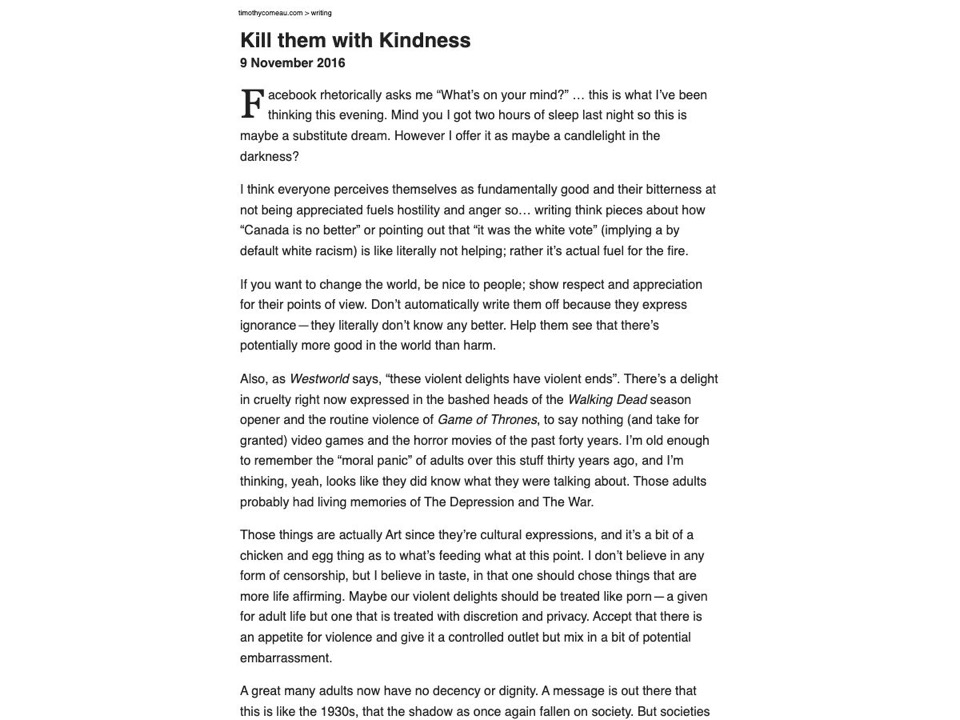 Kill Them With Kindness