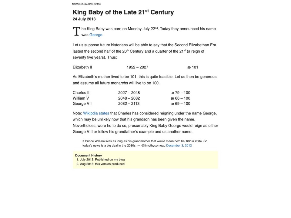 King Baby of the 21st Century