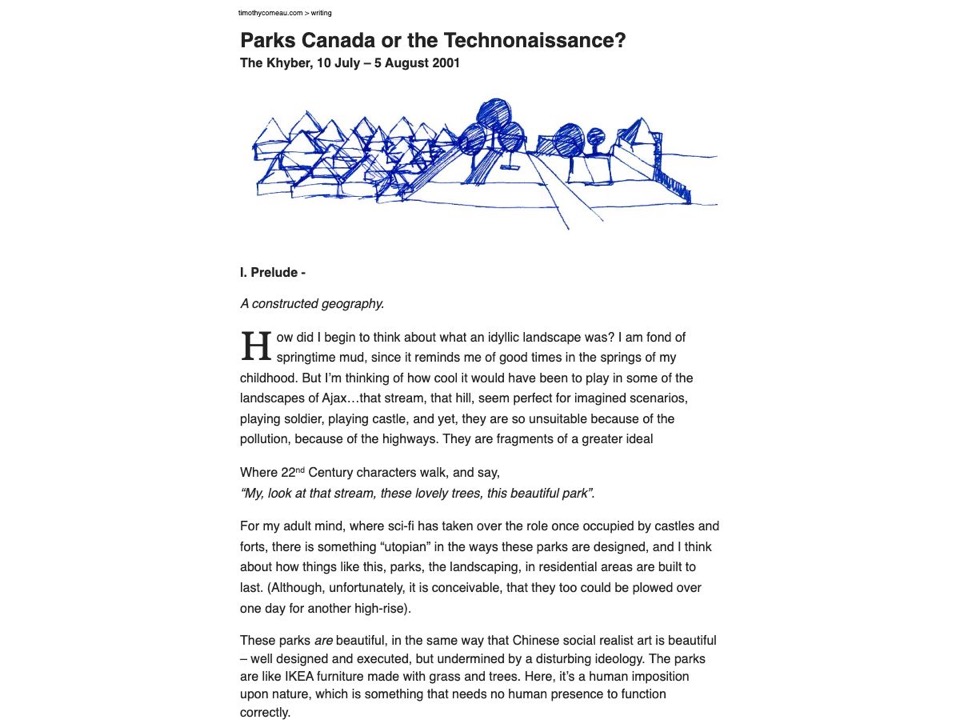 Parks Canada or the Technonaissance?
