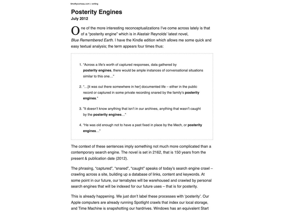 Posterity Engines