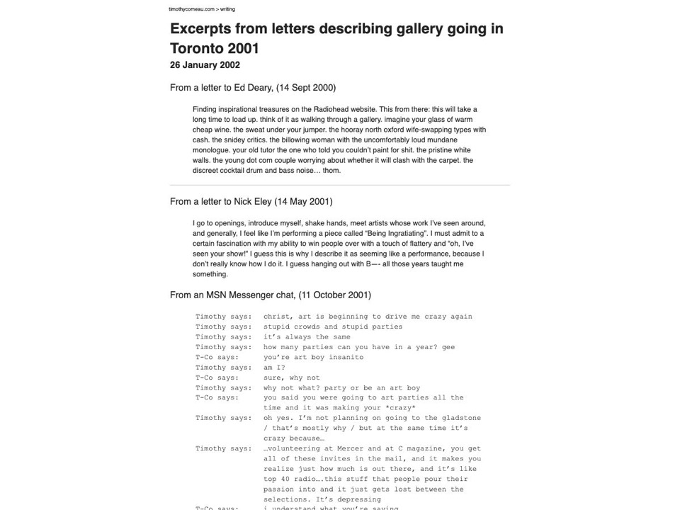 Gallery Going 2001