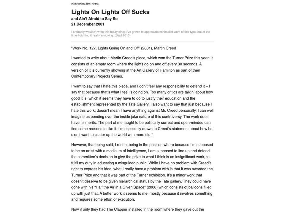 Lights On Lights Off Sucks