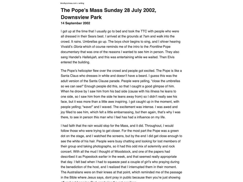 The Pope's Downsview Park Mass