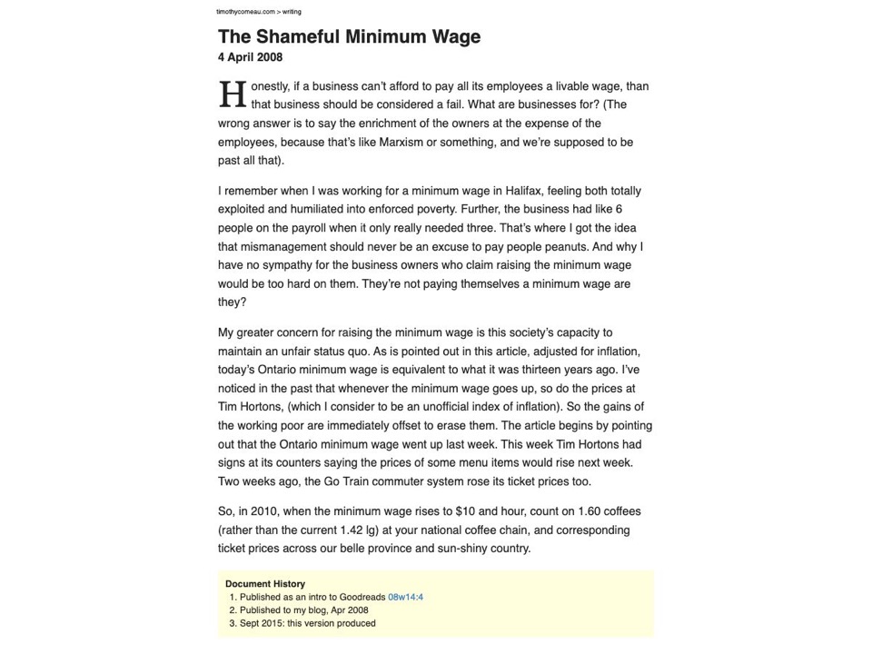 The Shameful Minimum Wage