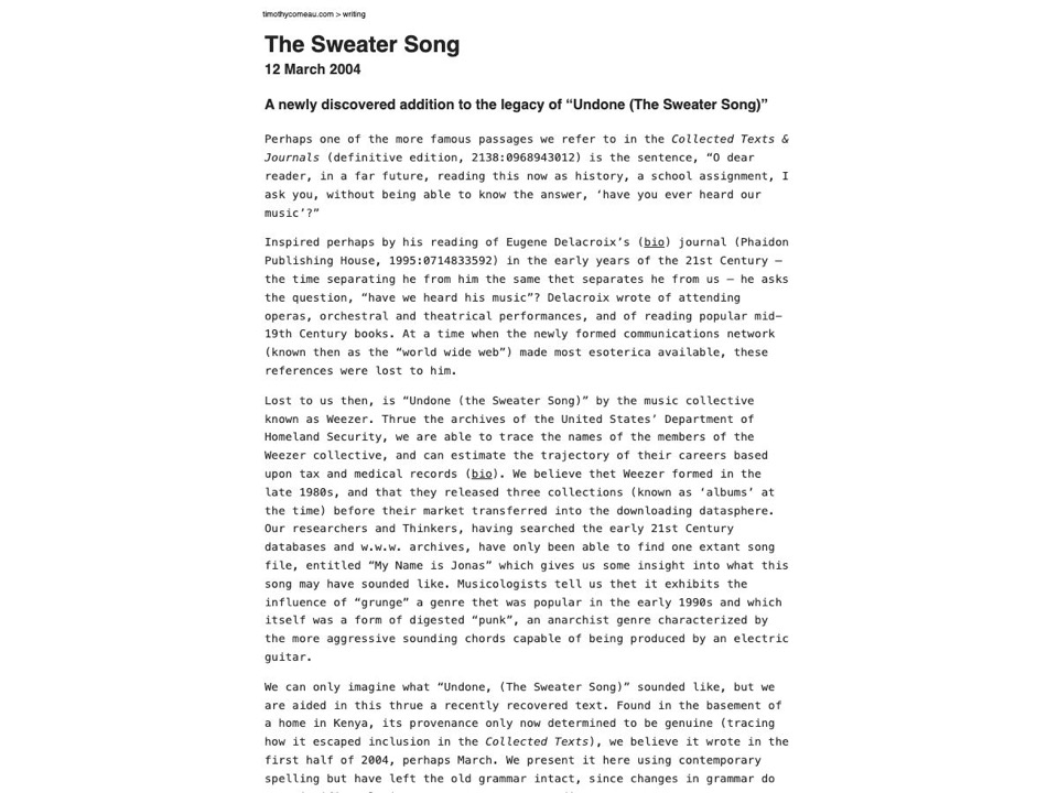 The Sweater Song