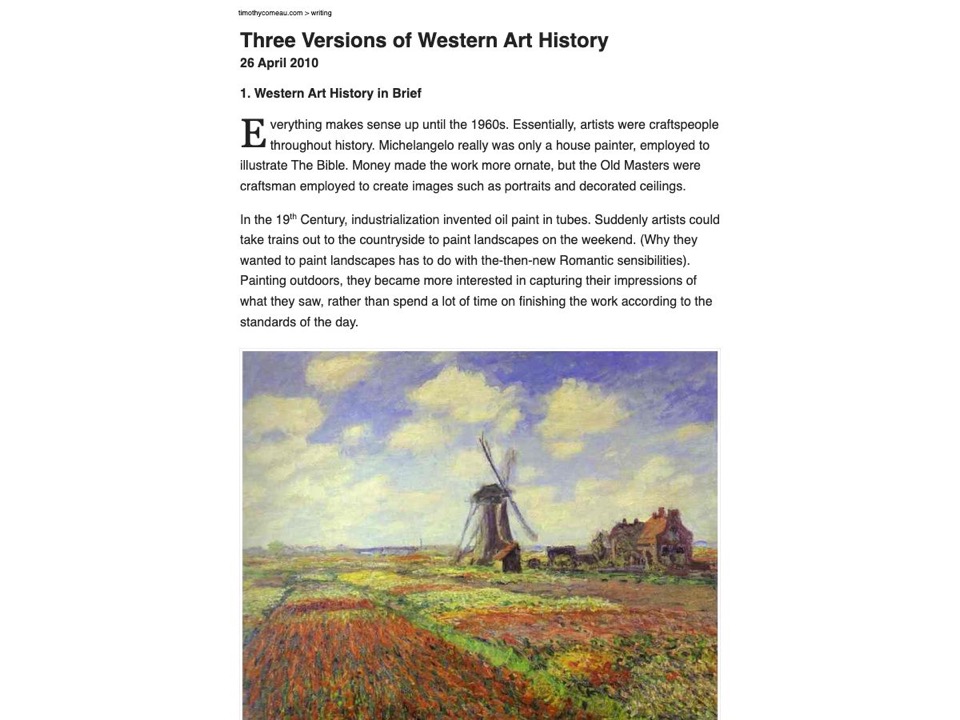 Three Versions of Western Art History