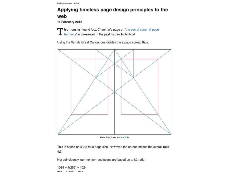 Applying timeless page design to the Web